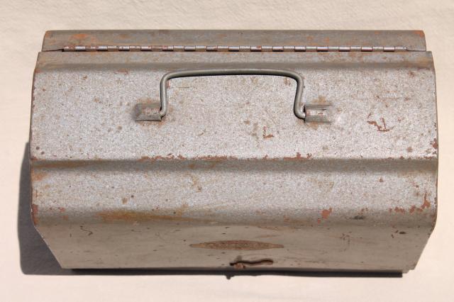 photo of mid-century vintage Craftsman industrial metal 'lunch box' machine tool case #9