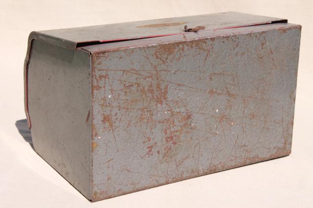 photo of mid-century vintage Craftsman industrial metal 'lunch box' machine tool case #10