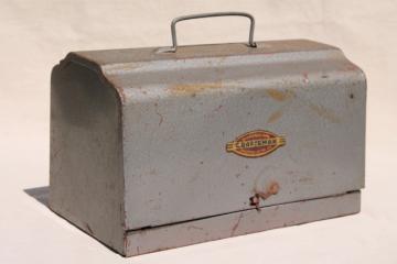 catalog photo of mid-century vintage Craftsman industrial metal 'lunch box' machine tool case