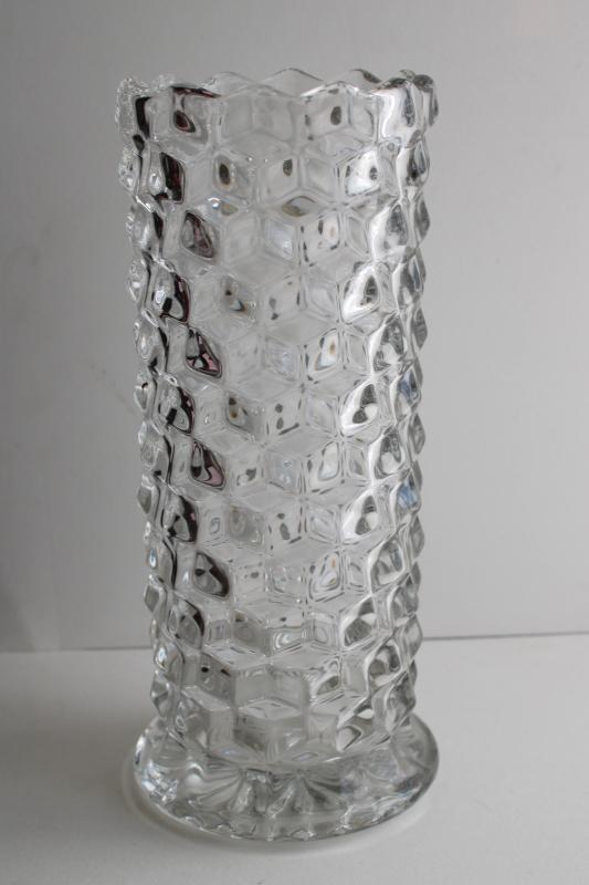 photo of mid-century vintage Fostoria American pattern clear pressed glass vase #1
