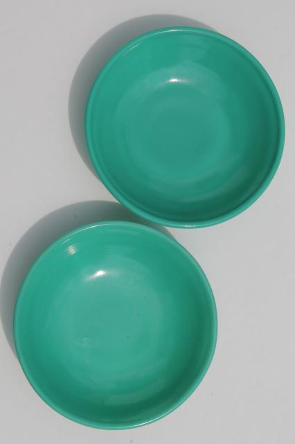 photo of mid-century vintage Hazel Atlas aqua turquoise color milk glass dishes, plates & bowls #3
