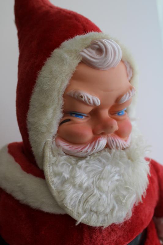 photo of mid-century vintage Hy Toy (Rushton?) Santa Claus, stuffed doll w/ rubber face #8