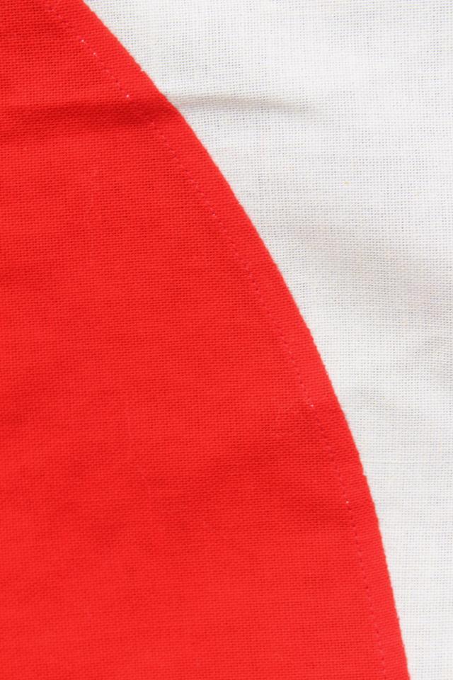 photo of mid-century vintage Japanese flag, Japan flag sewn of all cotton fabric #5