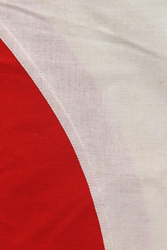 photo of mid-century vintage Japanese flag, Japan flag sewn of all cotton fabric #10