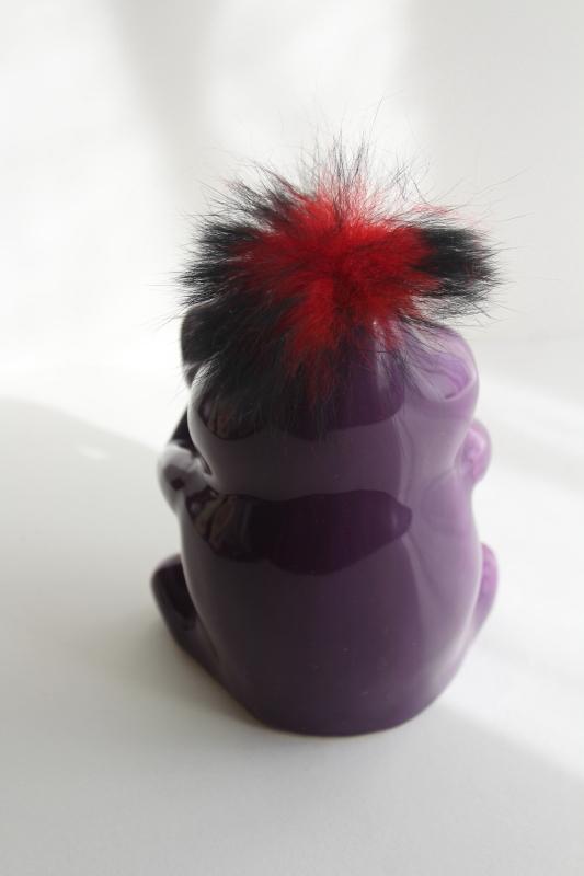 photo of mid-century vintage Norcrest Japan Psycho Ceramics purple monster guy Think - Mistakes #3