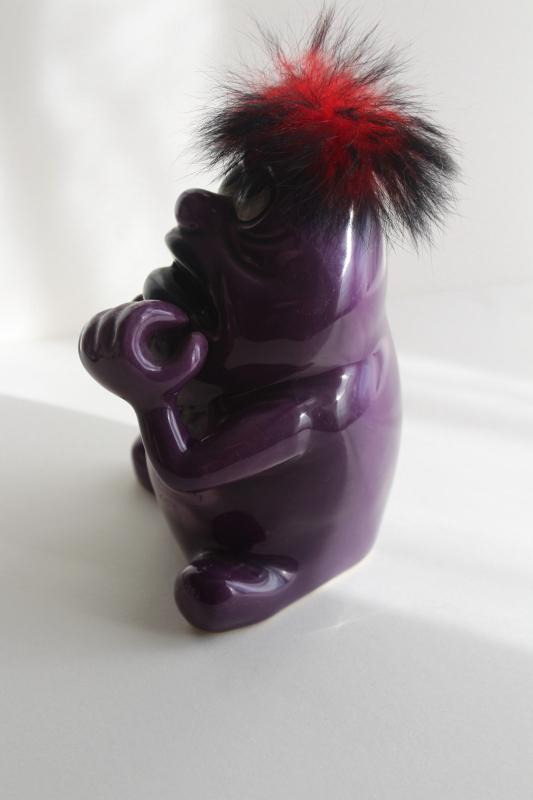 photo of mid-century vintage Norcrest Japan Psycho Ceramics purple monster guy Think - Mistakes #4