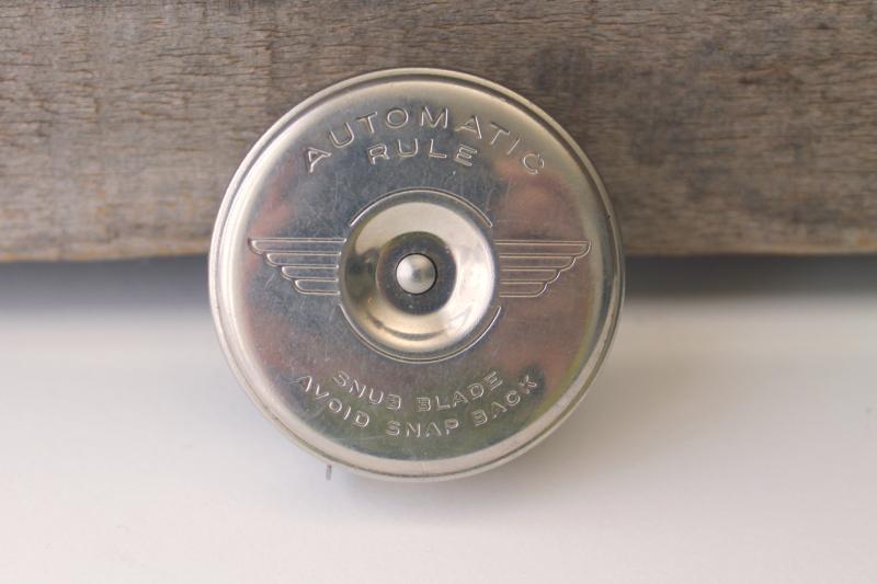 photo of mid-century vintage Stanley tool Defiance automatic locking tape measure 6 ft #6