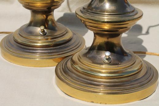 photo of ;mid-century vintage Stiffel style table lamps w/ polished antique brass finish #4