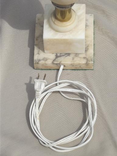 photo of mid-century vintage alabaster lamp, Italian marble carved stone table lamp #7