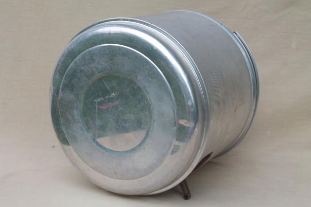 photo of mid-century vintage aluminum thermos bottle picnic cooler jug for camping / fishing #2