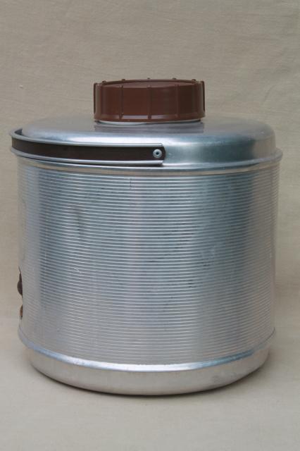 photo of mid-century vintage aluminum thermos bottle picnic cooler jug for camping / fishing #4