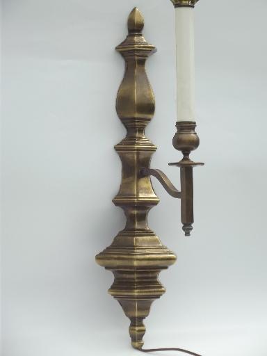 photo of mid-century vintage brass wall sconce lamp, wall fixture reading light #5