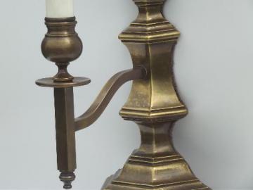 catalog photo of mid-century vintage brass wall sconce lamp, wall fixture reading light