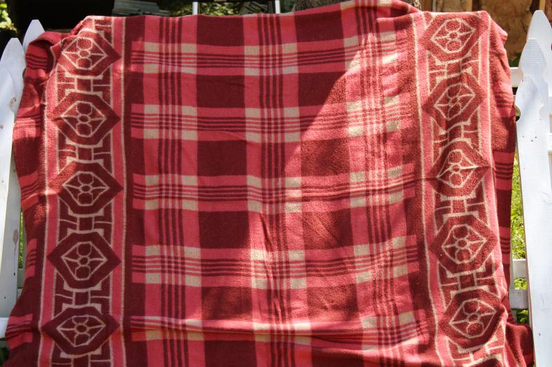 photo of mid-century vintage camp blankets, western / southwest camping lodge or cabin decor #21