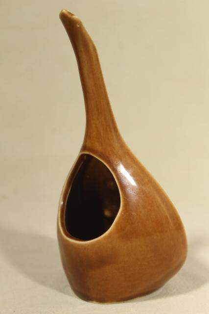 photo of mid-century vintage ceramic art pottery vases, pair of mandolin musical instruments #9