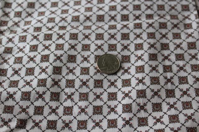 photo of mid-century vintage cotton fabric, foulard print for pjs or boxer shorts #1