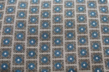 catalog photo of mid-century vintage cotton fabric menswear print moorish tile pattern w/ stars