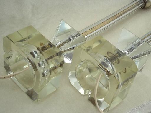 photo of mid-century vintage crystal  boudoir lamps, hollywood regency lamp pair #8