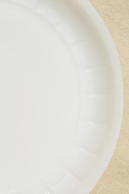 photo of mid-century vintage milk glass soup & sandwich sets, oval tray plates & mug bowls #7