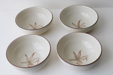 mid-century vintage pottery dinnerware, Winfield Ware passion flower cereal bowls