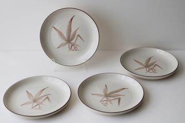 catalog photo of mid-century vintage pottery dinnerware, Winfield Ware passion flower salad plates