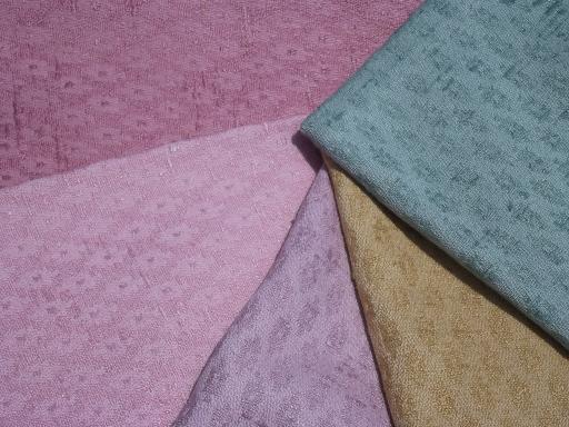 photo of mid-century vintage upholstery / decorator fabric samples lot, rayon and cotton #2