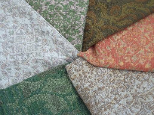 photo of mid-century vintage upholstery fabric samples lot, heavy matelasse brocades #6