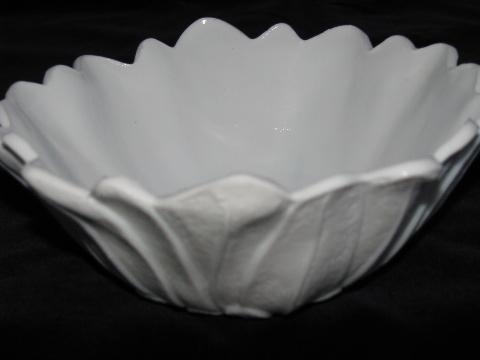 photo of milk glass flower pattern bowls #3