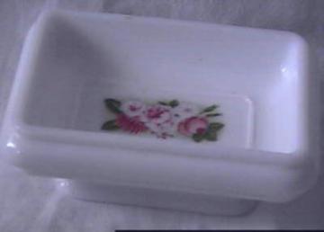 catalog photo of pink roses soap dish