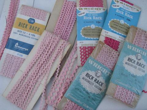 photo of mini baby cotton rick-rack sewing trim, huge vintage lot, many colors! #4
