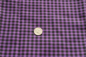 catalog photo of mini buffalo check plaid fabric, purple & black cotton / poly shirting or craft material