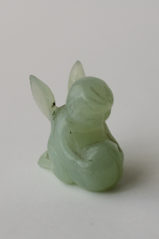 photo of mini carved stone angel, jade green adventurine comforting gift charm #4