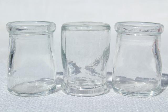 photo of mini glass cream / milk bottles, lot old individual creamers, vintage restaurant ware #5