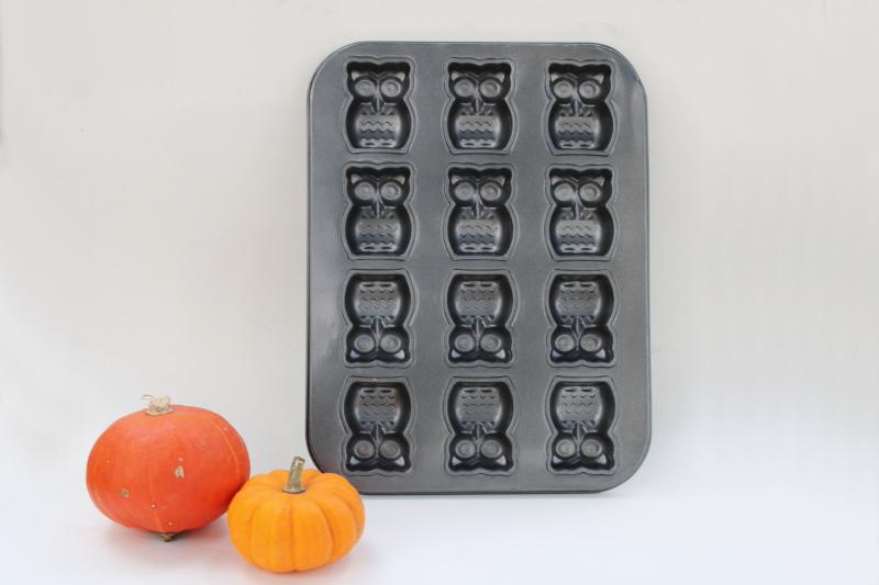 photo of mini owls cakelet pan, non-stick baking pan for individual cakes or party food mold #1