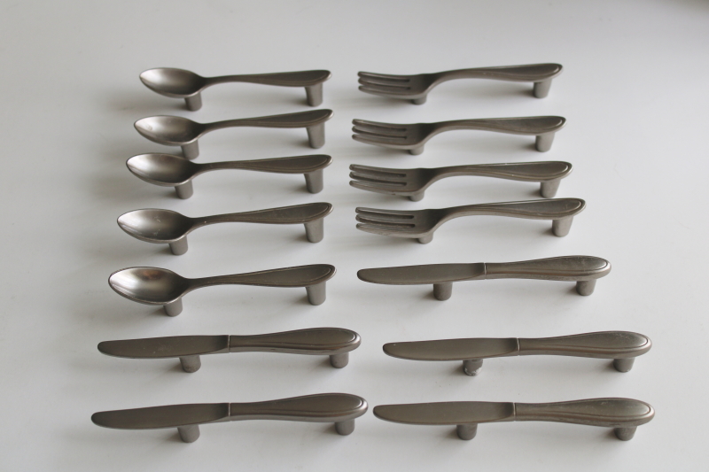 photo of mini spoons, forks & knives modern kitchen cabinet hardware, drawer or door pulls  #1