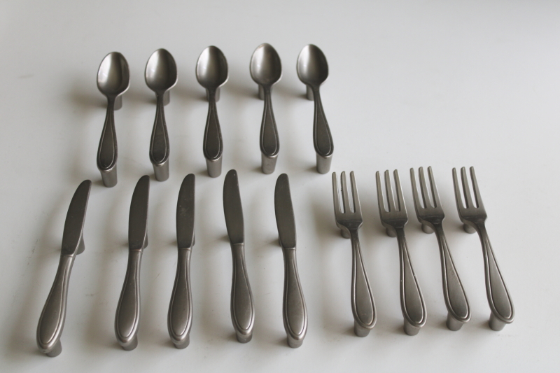 photo of mini spoons, forks & knives modern kitchen cabinet hardware, drawer or door pulls  #2