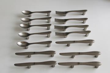 mini spoons, forks & knives modern kitchen cabinet hardware, drawer or door pulls 