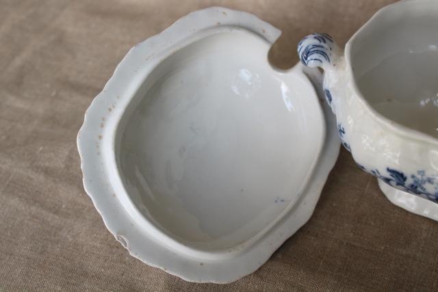 photo of mini tureen covered dish, antique blue & white transferware Booths English ironstone china #5