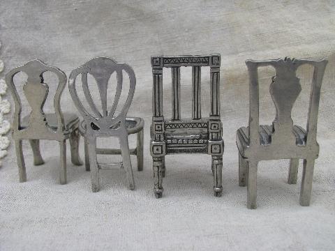 photo of miniature Williamsburg reproduction chairs, Kirk Stieff pewter ornaments #5