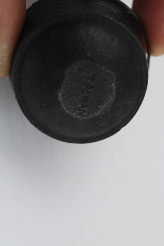 photo of miniature cast iron cauldron, cooking pot for vintage toy stove or Halloween candle holder #2