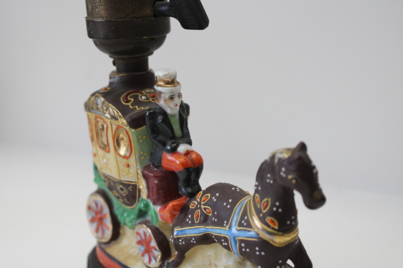 photo of miniature lamp Japan Satsuma hand painted china, antique electric light paddle switch socket dated 1907  #4