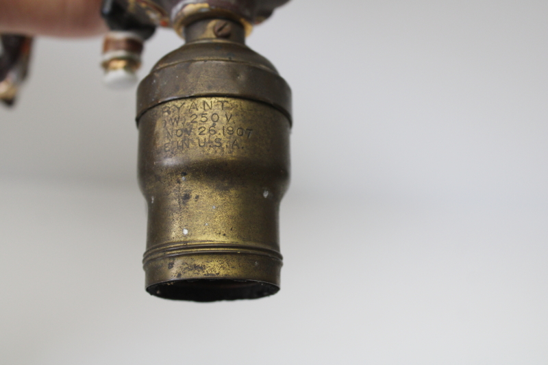 photo of miniature lamp Japan Satsuma hand painted china, antique electric light paddle switch socket dated 1907  #8