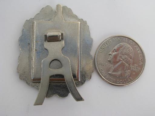 photo of miniature picture frames, 60s vintage Italian metal enamel w/ old photo #3