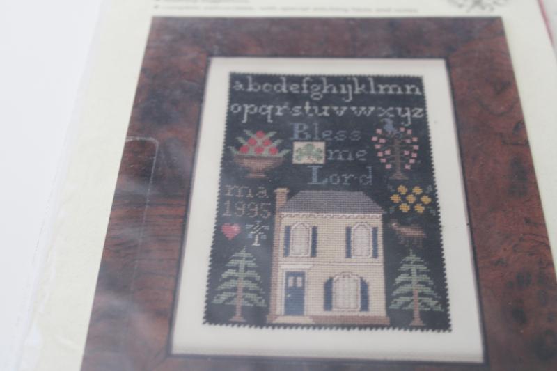 photo of miniature sampler kit, tiny fine mesh canvas w/silk embroidery thread & chart #2