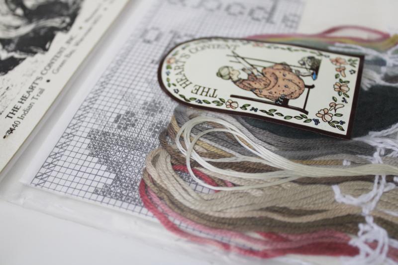 photo of miniature sampler kit, tiny fine mesh canvas w/silk embroidery thread & chart #5