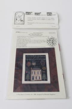 catalog photo of miniature sampler kit, tiny fine mesh canvas w/silk embroidery thread & chart