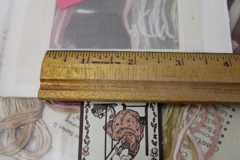 photo of miniature sampler kit, tiny fine mesh canvas w/silk embroidery thread & chart  #3