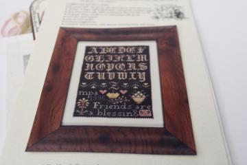 catalog photo of miniature sampler kit, tiny fine mesh canvas w/silk embroidery thread & chart 