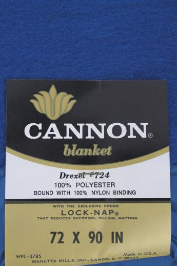 photo of mint condition vintage blanket, Cannon / Drexel bed blanket w/ original label #3