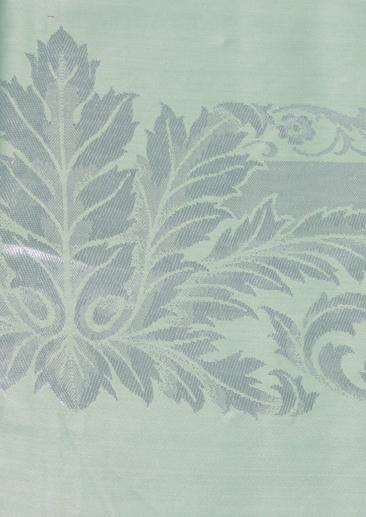 photo of mint green damask tablecloth & napkins w/ original label, vintage table linen set #8